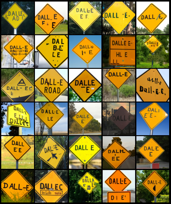 「DALL-E」と書かれた道路標識